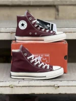 کانورس ساقدار زرشکی (شرابی) - Converse Chuck 70 high burgundy (wine) - Image 5