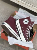 کانورس ساقدار زرشکی (شرابی) - Converse Chuck 70 high burgundy (wine) - Image 6