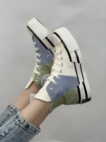 کانورس چاک 70 پلاس سبز آبی سفید ساقدار - Converse Chuck 70s Plus white blue green - Image 4
